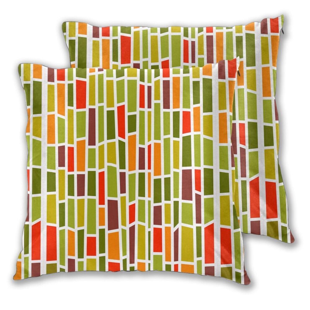 2248 Mid Century Throw Pillow Covers 18 X 18 Inch Set of 2 Pillow Cases